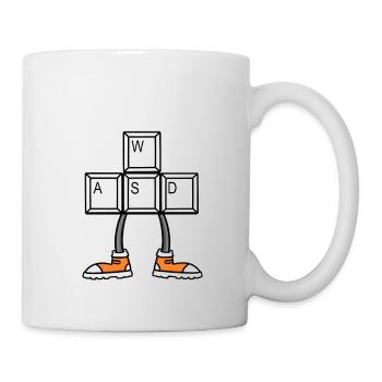 Je marche avec WASD - Marcher - Courir - Mug blanc - blanc - Droite