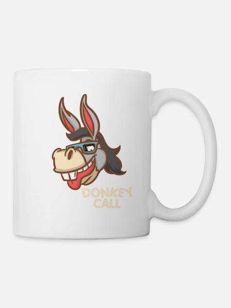 Donkey Call - Sonnenbrille - Techno Esel - Tasse - Weiß