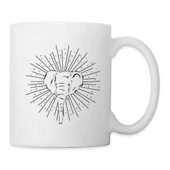 Elefant Elefanten Rüssel Dickhäuter Geschenk-Idee - Tasse - Weiß - Rechts
