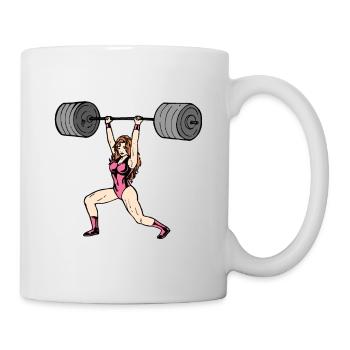 Poids avant Dates Gymnastique haltérophile Femme forte - Mug blanc - blanc - Droite