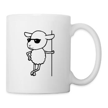 Mouton, bip beep, je, mouton, lunettes soleil, frais - Mug blanc - blanc - Droite