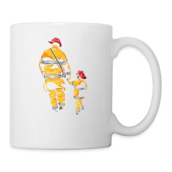 Vater und Tochter - Mutter und Sohn - Feuerwehr - Tasse - Weiß - Rechts