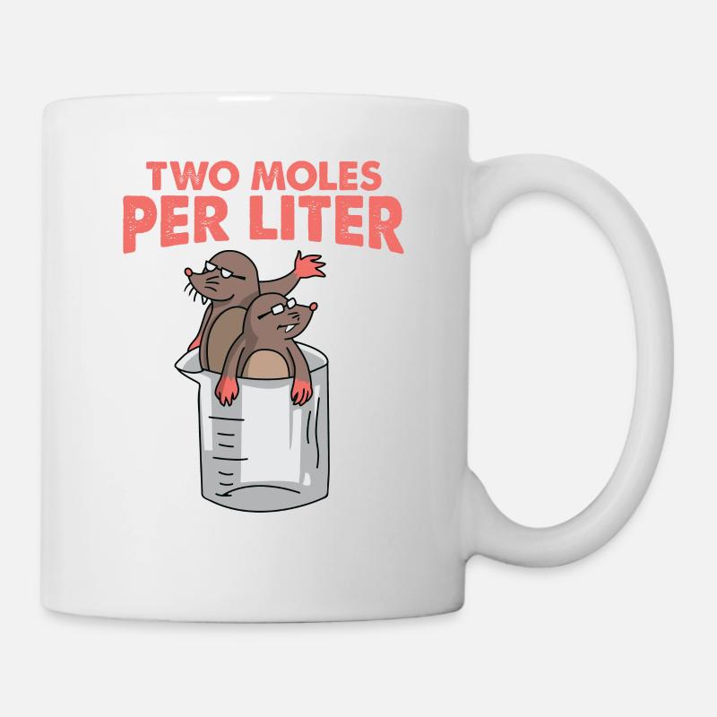 Two Moles Per Liter Science Taupe Gift - Mug blanc - blanc