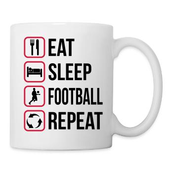 Mangez Sleep Football Répétez - Mug blanc - blanc - Droite