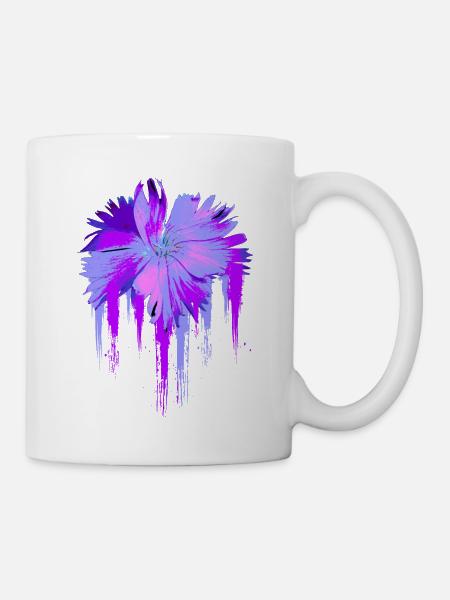Lila Blume - Tasse - Weiß