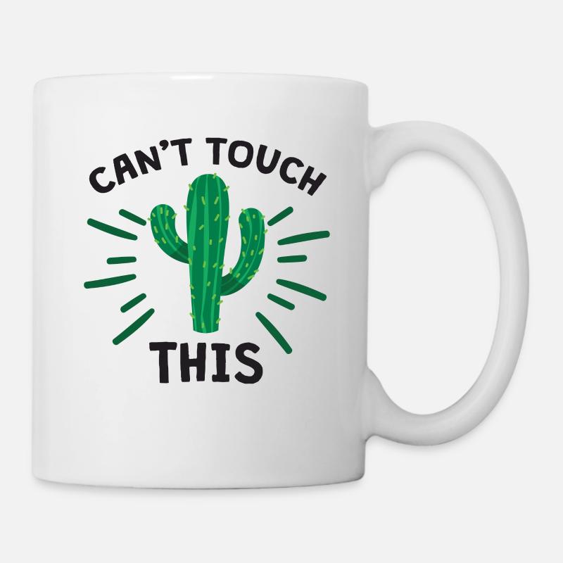 mignon (graphique de cactus) ne peut pas toucher ce T-shirt - Mug blanc - blanc