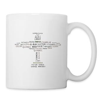 Nato Alphabet, Flugzeug. Tolle Geschenkidee. - Tasse - Weiß - Rechts
