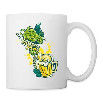 Hopfen Malz Craft Bier Krug Alkohol Hobbybrauer - Tasse - Weiß - Rechts