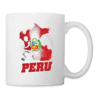 Fußball Fußball Peru Flagge - Tasse - Weiß - Rechts