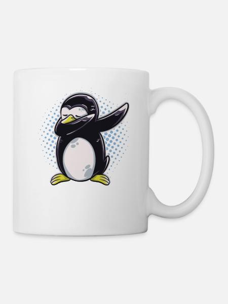 Pinguin Dabbing dab Tanz Geschenk Geburtstag - Tasse - Weiß