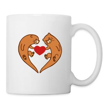 Otter heart Otten sea inhabitant Romantic gift - Mug - white - Right
