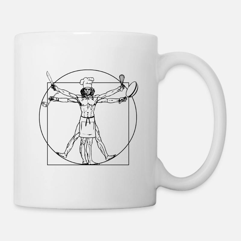 Vitruvian cook - Da Vinci cooking gift - Mug - white