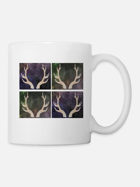 Hirschgeweih - Tasse - Weiß