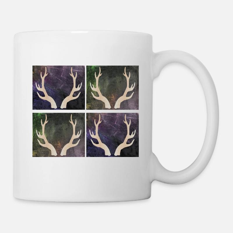 Hirschgeweih - Tasse - Weiß