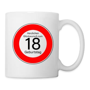 18. Geburtstag Herzlichen Glückwunsch - Tasse - Weiß - Rechts