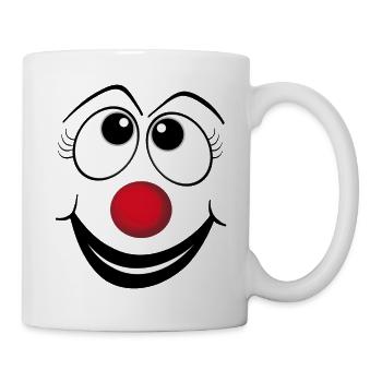 Gesicht Clown - Tasse - Weiß - Rechts