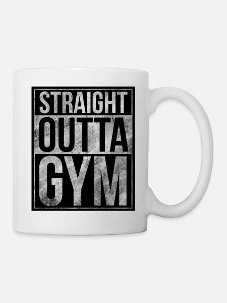 Fitness-Design - Gerade Outta Gym - Tasse - Weiß