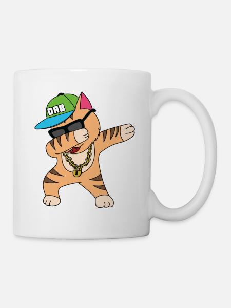Katze Banane Kätzchen meow kitty cat Katzendame - Tasse - Weiß