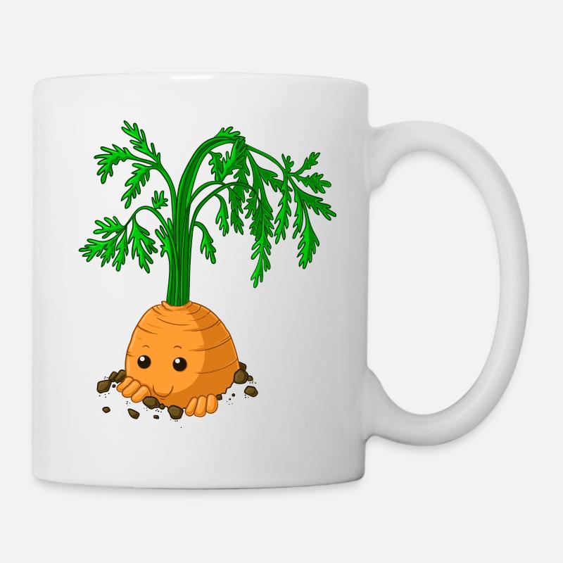 Schüchterne Comic Karotte - Tasse - Weiß