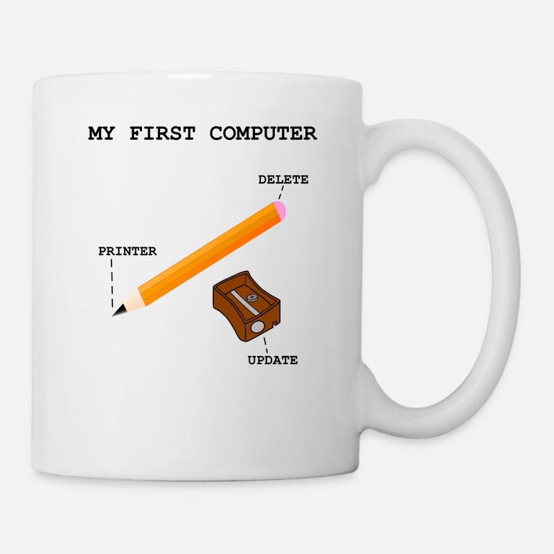 Computer PC Printer Calculator Writing - Mug - white