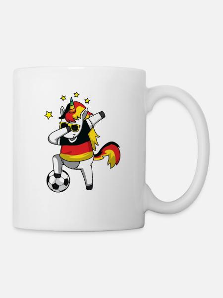 Cadeau de football Licorne Allemagne Unicorn Allemagne - Mug blanc - blanc