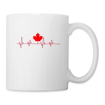Canada Heartbeat T-Shirt - Canadian Pride Maple - Mug blanc - blanc - Droite