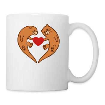 Otter coeur Otten Marin-habitant positif cadeau - Mug blanc - blanc - Droite