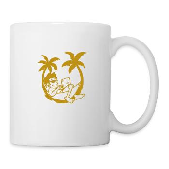 Digitaler Nomade Reisender Strand Laptop Palmen - Tasse - Weiß - Rechts