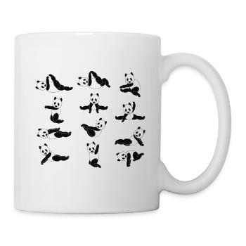 Pandas doing yoga - Mug - white - Right