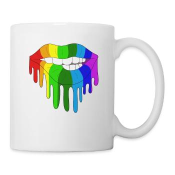 LGBTQ gay lesbian rainbow homosexual gay trans - Mug - white - Right