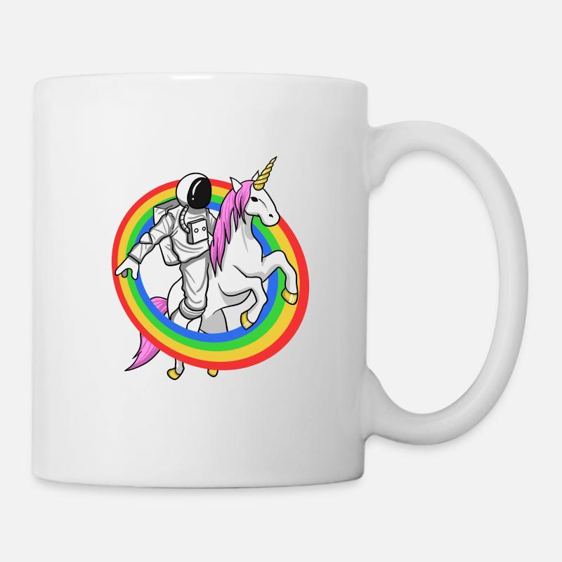 Astronaute équitation licorne espace licorne cadeau - Mug blanc - blanc
