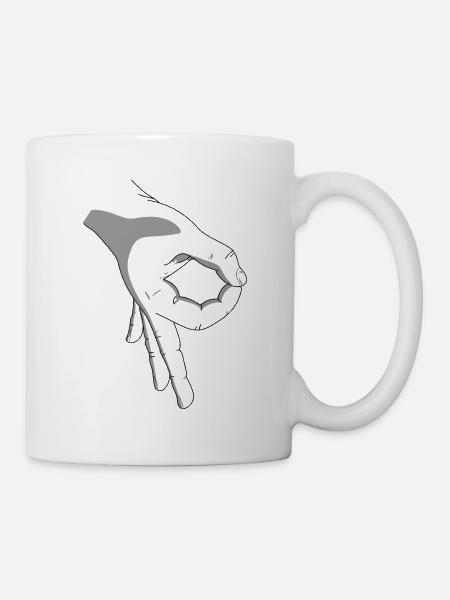 hand reingeschaut einigschaut spiel Jugend Kids - Tasse - Weiß