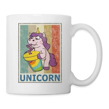 Einhorn Vintage Retro Style Grunge Einhörner - Tasse - Weiß - Rechts