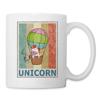 Einhorn Vintage Retro Style Grunge Einhörner - Tasse - Weiß - Rechts