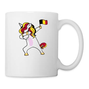 Belgien Einhorn Belgium Dab Unicorn Fußball Gift - Tasse - Weiß - Rechts