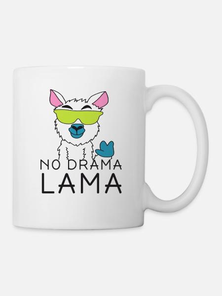 No Drama Llama - Kein Drama Lama - Lustig-Humor - Tasse - Weiß