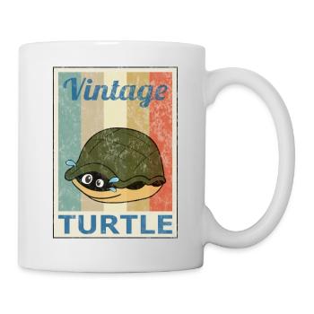 Tortoise Vintage Retro Style Grunge Reptili - Mug - white - Right