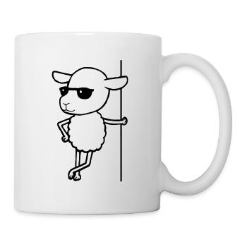 Cooles Schaf mit Sonnenbrille Mäh Wolle - Tasse - Weiß - Rechts