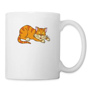 Chat - chat endormi - Mug blanc - blanc - Droite