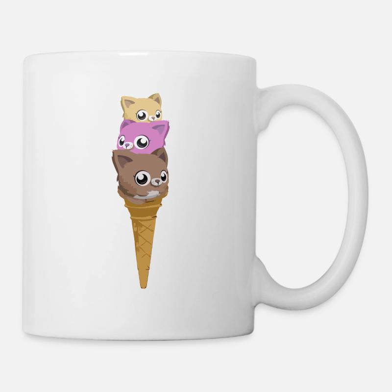 Katzen Eis - Tasse - Weiß