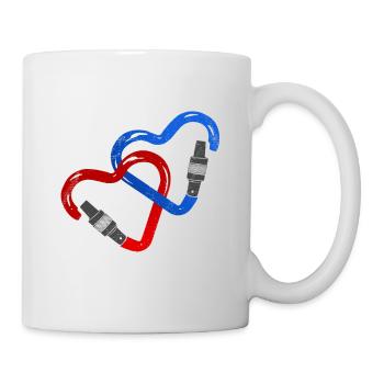 Carabiner Heart - climbing love partner gift - Mug - white - Right