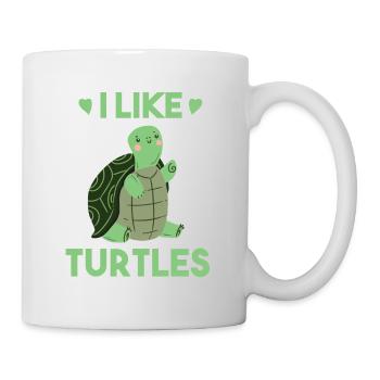 Funny turtle saying - I like Turtles Niedli - Mug - white - Right