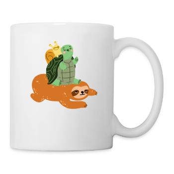 Funny turtle sloth snail - gift - Mug - white - Right