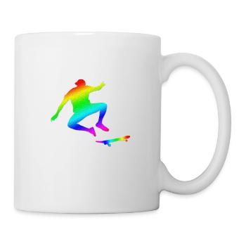 Skateboarding T-shirt Kühler Silhouette-Skate gay - Tasse - Weiß - Rechts