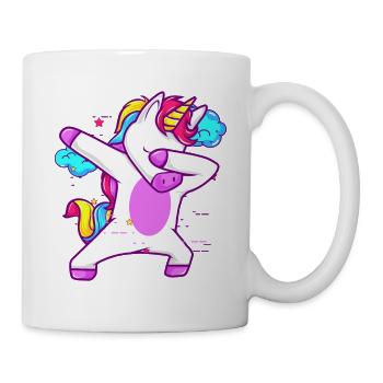 Unicorn Dabbing mignon - cadeau drôle - Mug blanc - blanc - Droite