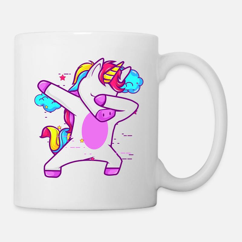 Nettes eintauchendes Einhorn - lustiges Geschenk - Tasse - Weiß