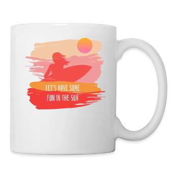 Sommer Spruch Surfen - Tasse - Weiß - Rechts