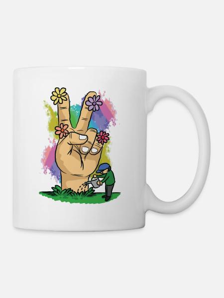 Pouvoir de fleur de paix - Mug blanc - blanc