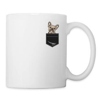 Chien bulldog français dans un cadeau de poche de chemise - Mug blanc - blanc - Droite