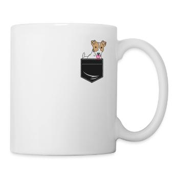 Jack Russell Terrier chien en cadeau de poche de chemise - Mug blanc - blanc - Droite